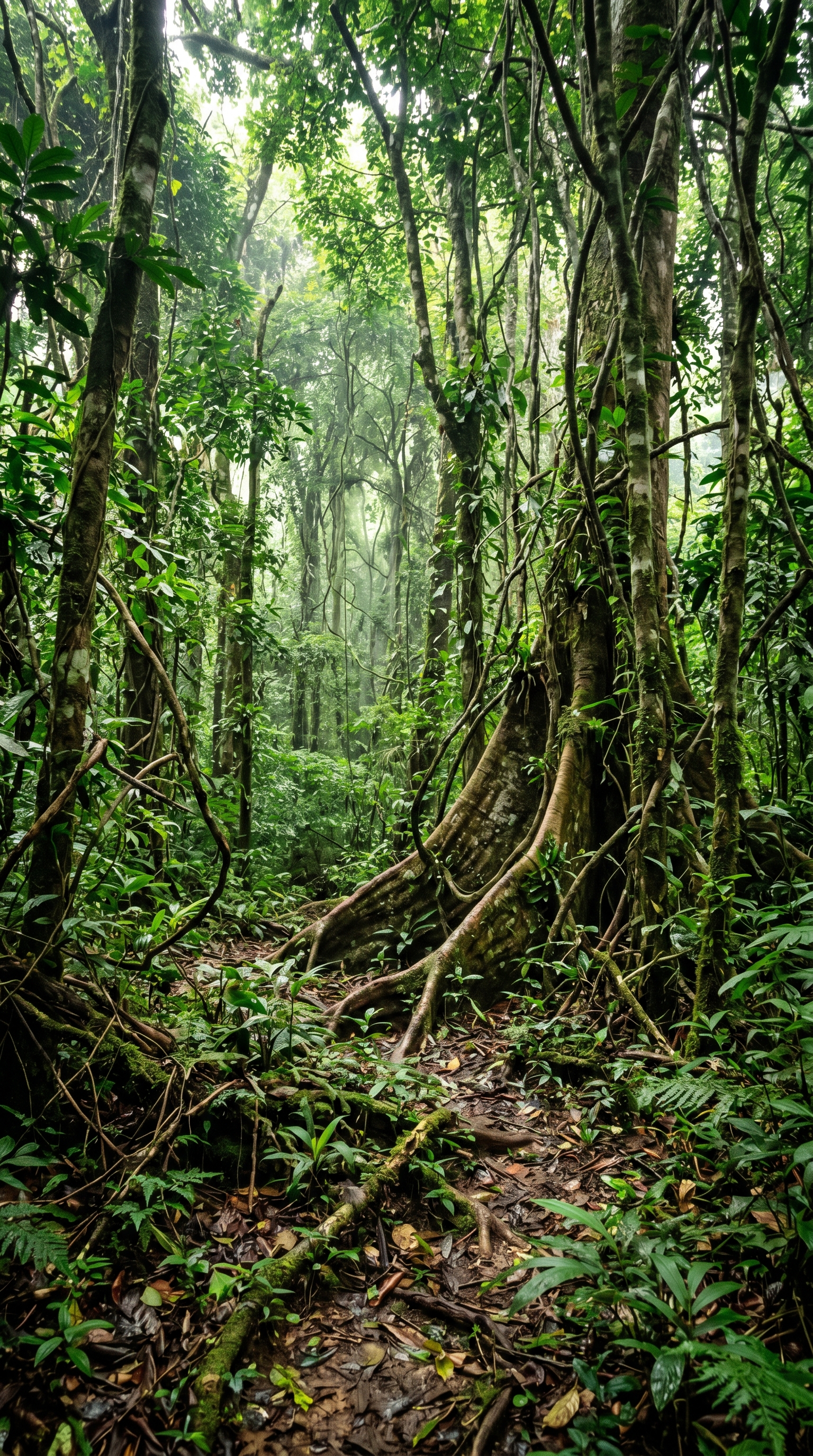 Kibale National Park, Uganda at ground level — Pan troglodytes is listed as Endangered on the IUCN Red List, with a decreasing population trend.