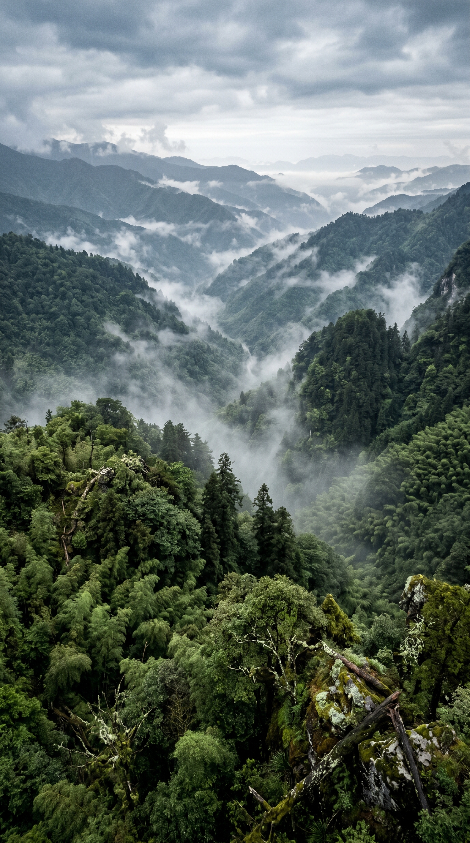 Wolong National Nature Reserve (Sichuan), China seen from above — home of the giant panda.