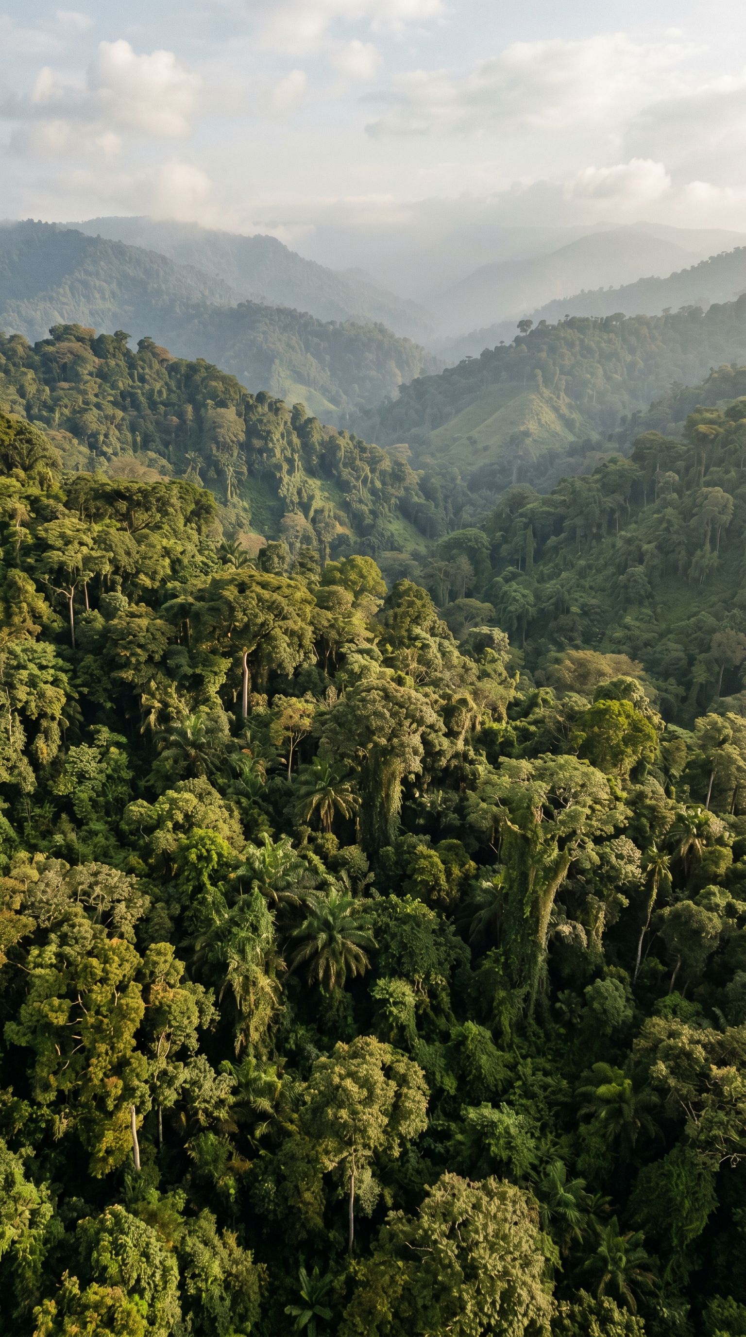 Bwindi Impenetrable Forest from above — Uganda's UNESCO-listed cloud forest, a refuge of last resort for many species.