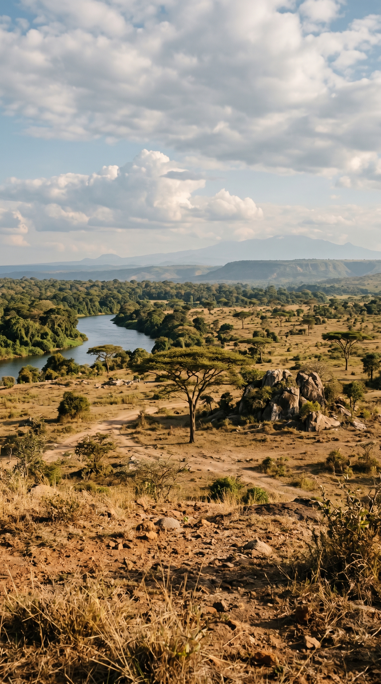 Queen Elizabeth National Park, Uganda at ground level — Leopards often drag or hoist kills into trees or sheltered places.