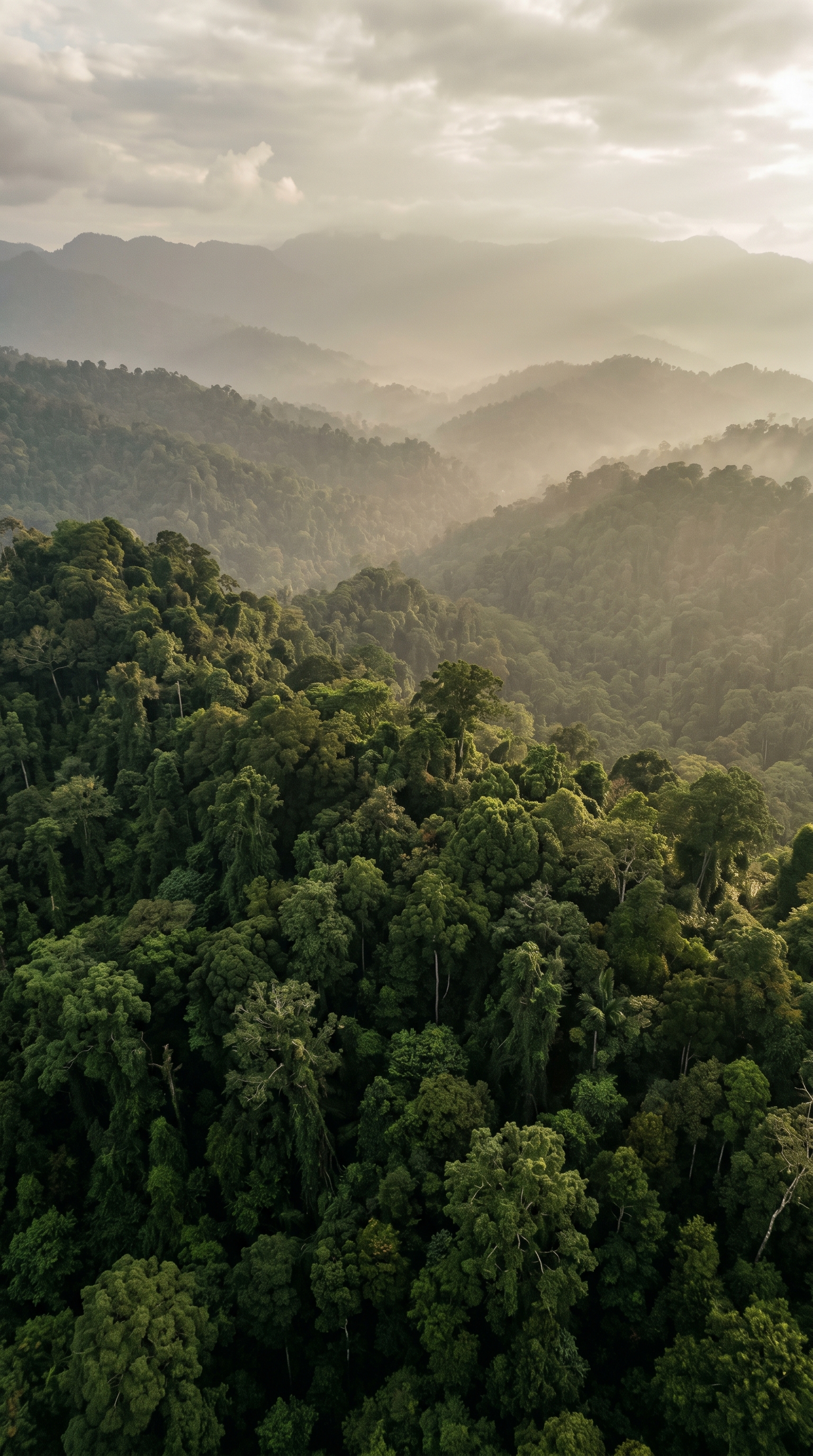 Bukit Barisan Selatan National Park, Indonesia seen from above — The sun bear is the smallest living bear.