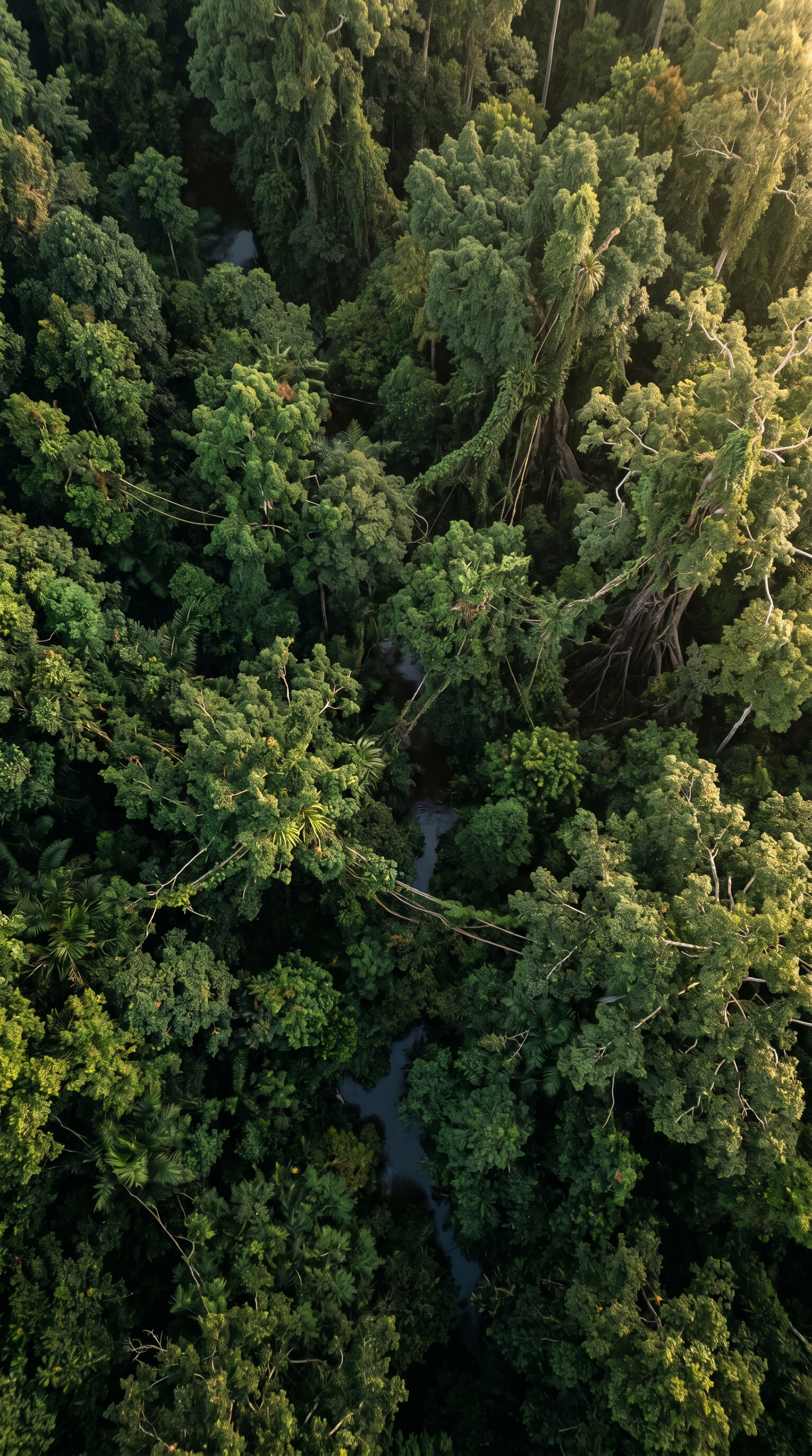 Bukit Barisan Selatan National Park, Indonesia from high overhead — The sun bear is the smallest living bear.