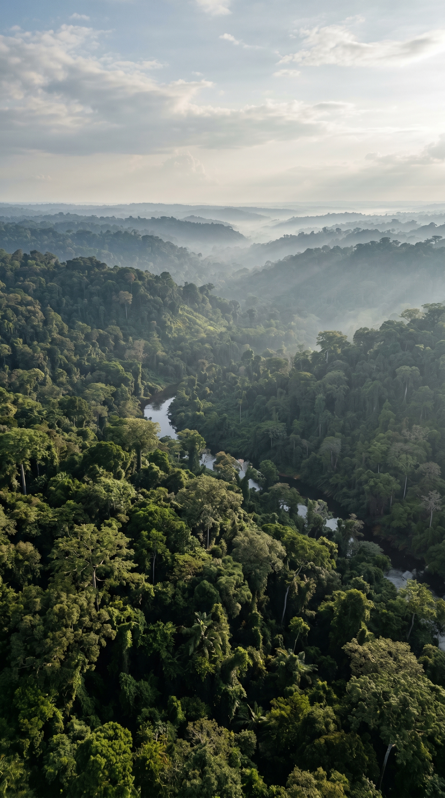 Nouabalé-Ndoki National Park from above — the Republic of Congo's untouched core, part of the Sangha Trinational forest.