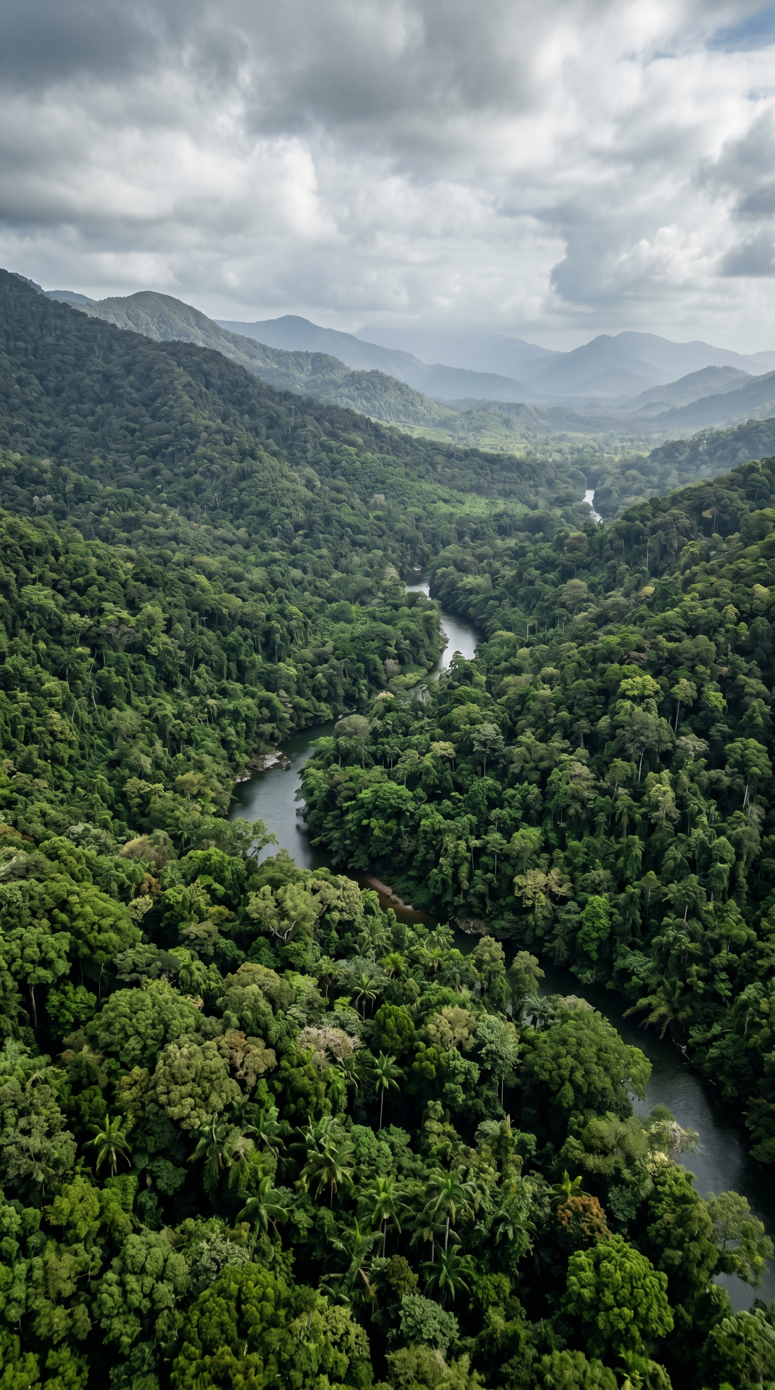 Daintree National Park, Australia seen from above — home of the southern cassowary.
