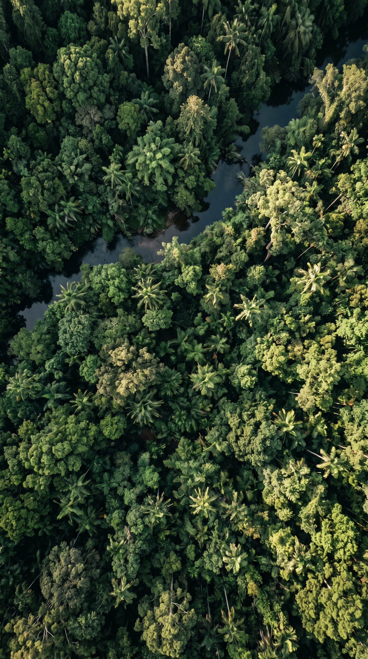 Daintree National Park, Australia from high overhead — home of the southern cassowary.