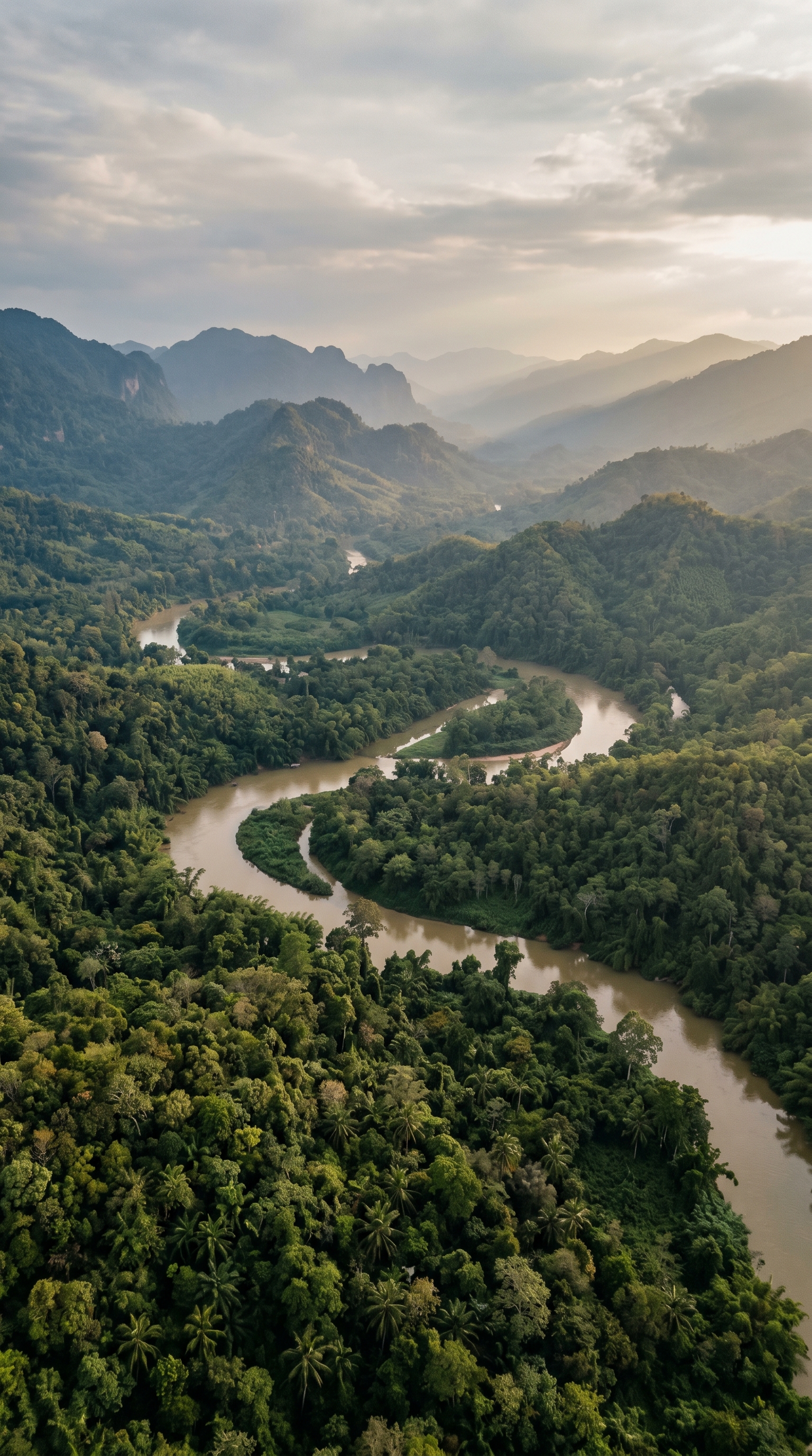 Kaeng Krachan National Park, Thailand seen from above — Varanus salvator is one of the world's longest lizards.