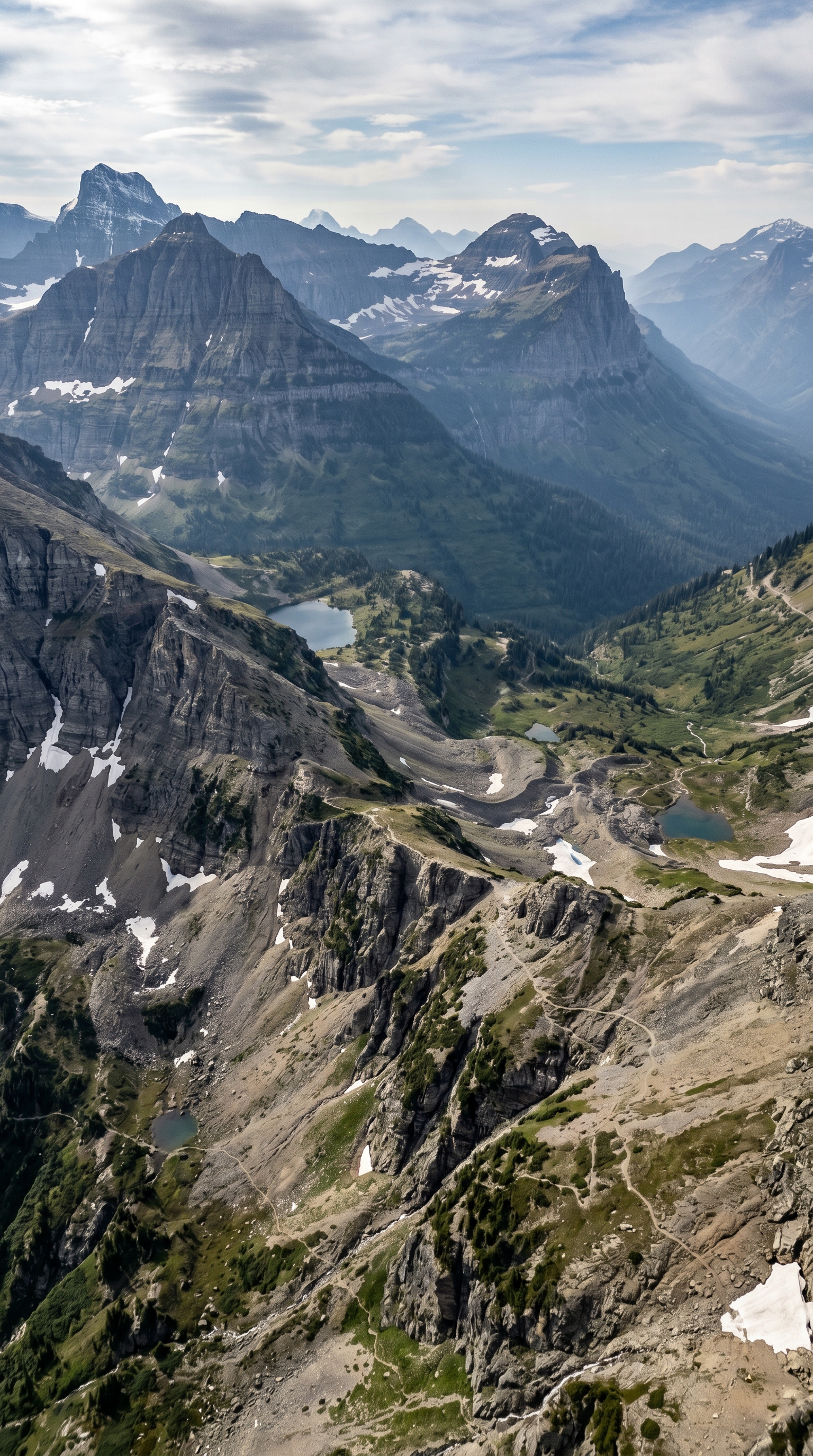 Glacier National Park (Montana), United States seen from above — Despite the name, the Rocky Mountain Goat is not a true goat.