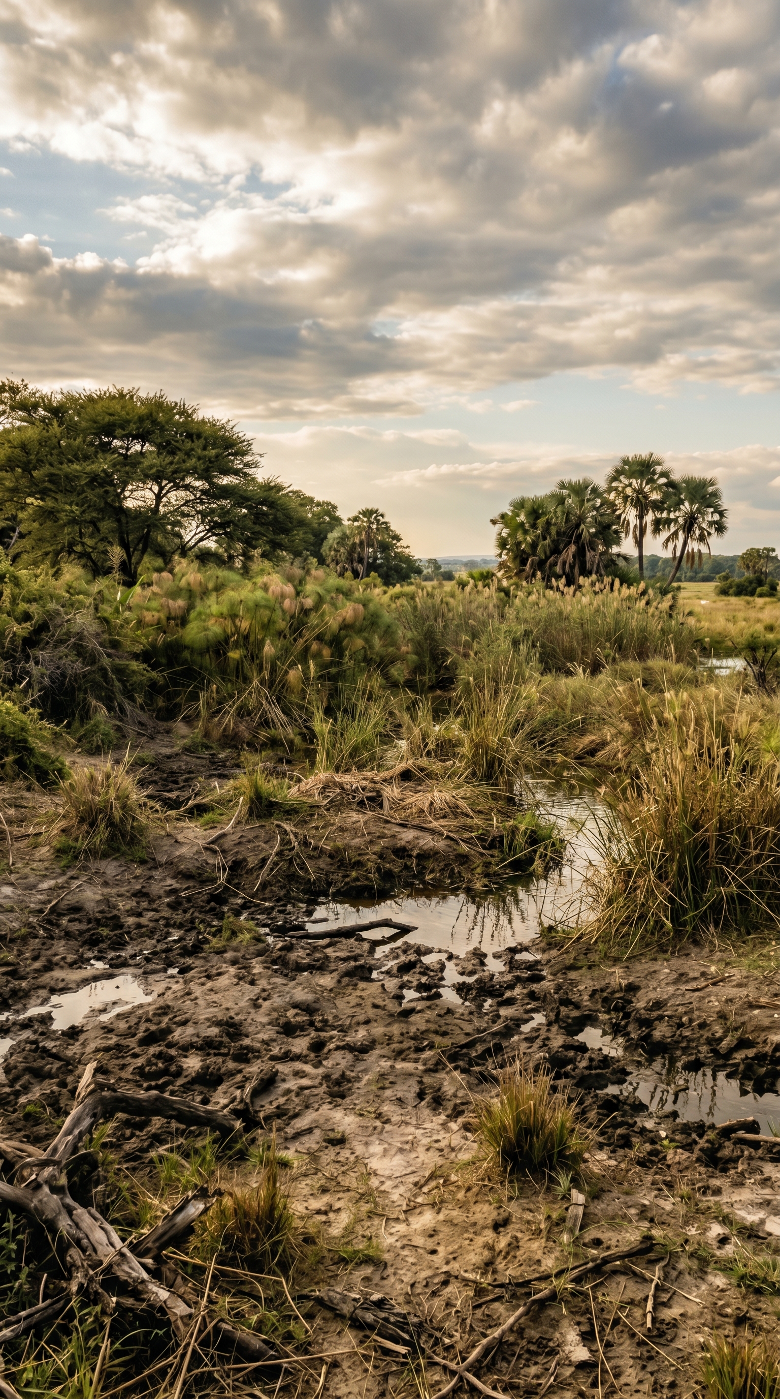 The Okavango Delta, Botswana at ground level — Southern African pythons are large constrictors.
