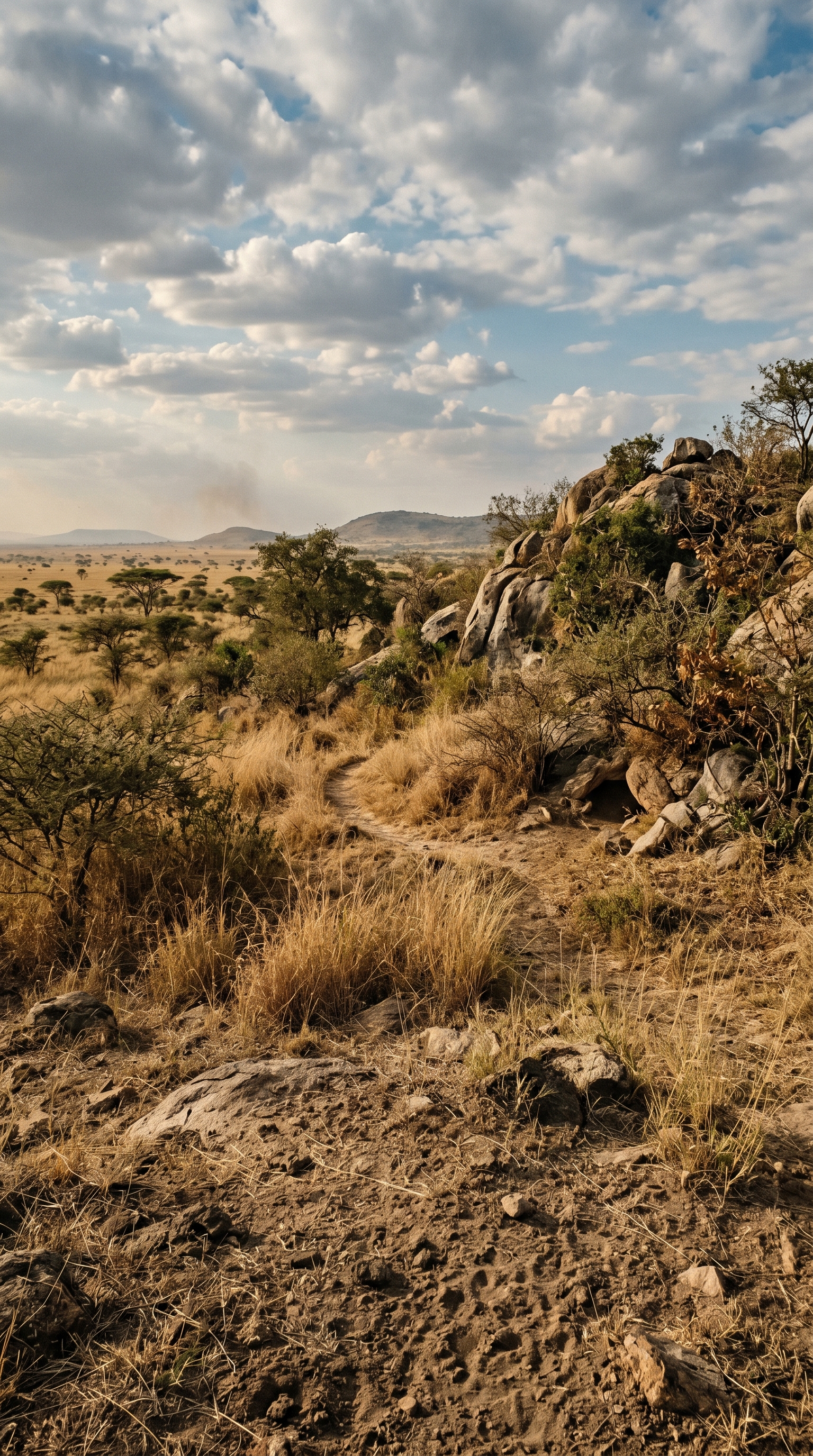 Serengeti National Park, Tanzania at ground level — African crested porcupines do not shoot quills.