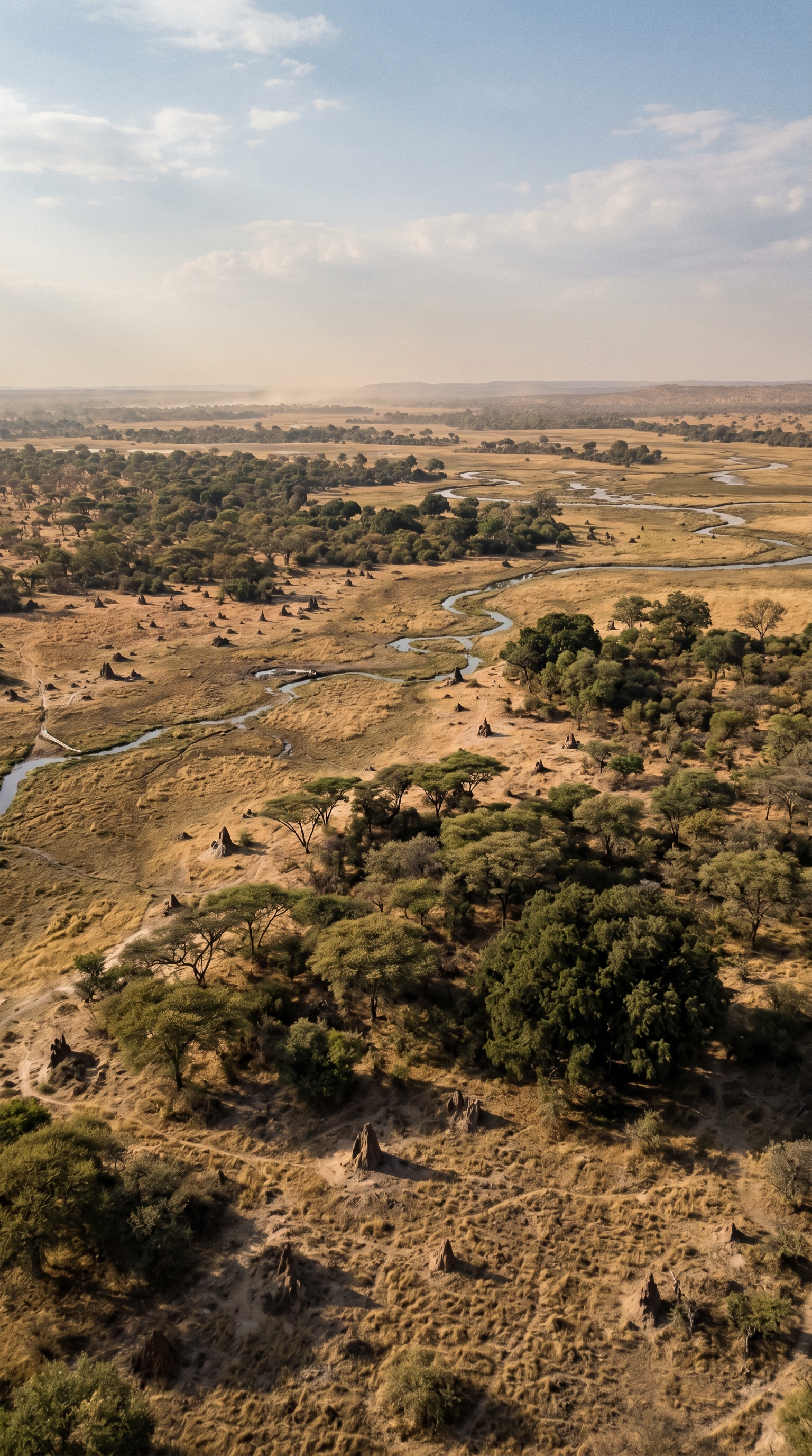 The Okavango Delta, Botswana seen from above — home of the honey badger.