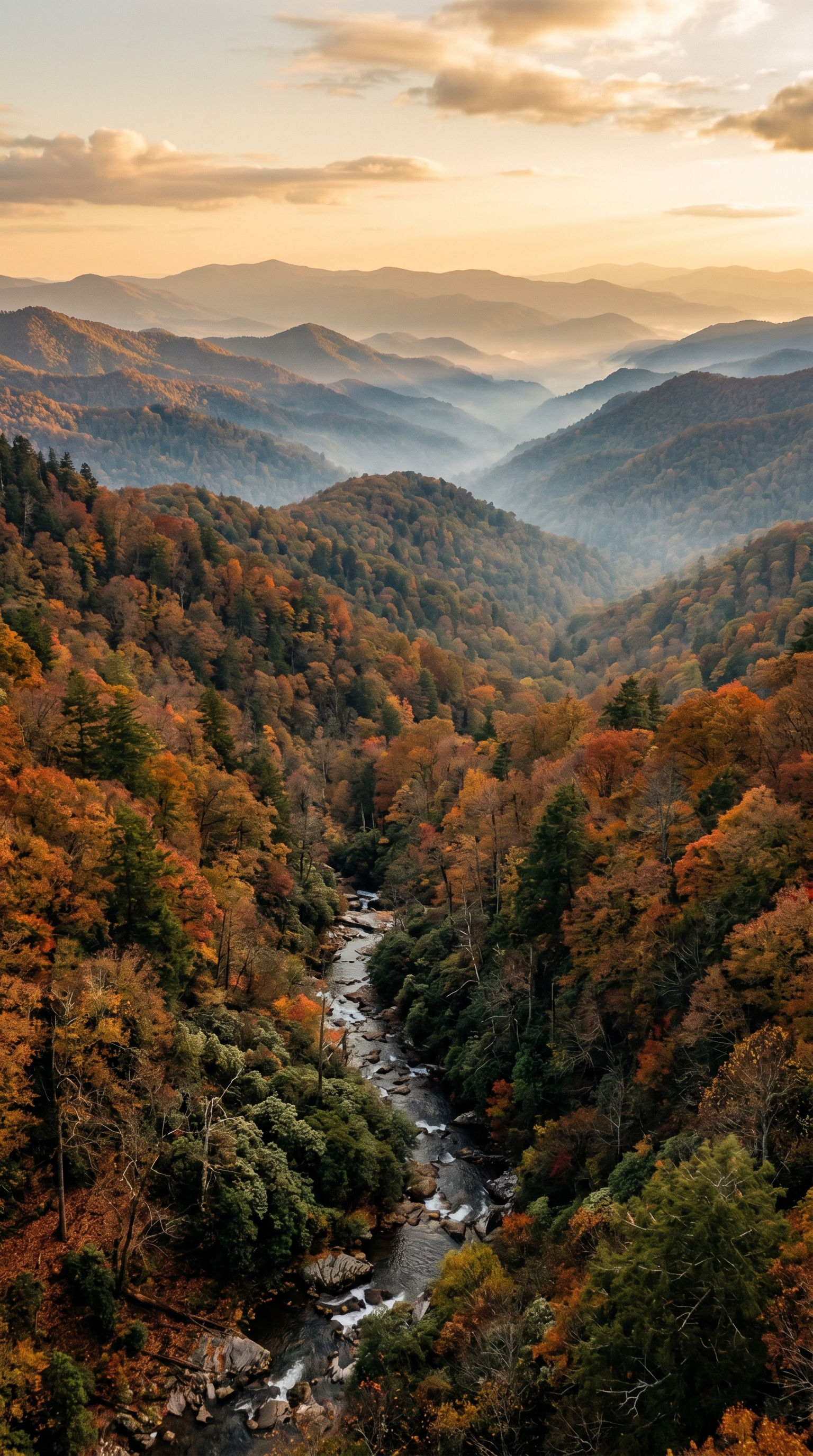 The Great Smoky Mountains from above — America's most biodiverse temperate forest, home to ~1,500 black bears.